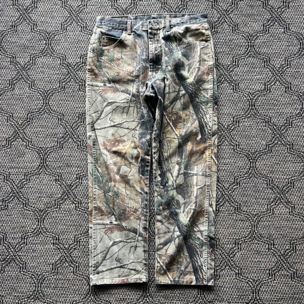 Wrangler ProGear Pants Mens 36x32 Green Realtree Camo Hunting Outdoor PG001AP